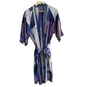 Vintage Mr Teri California Men's Mod Robe  Striped Colorful 70s Lightweight